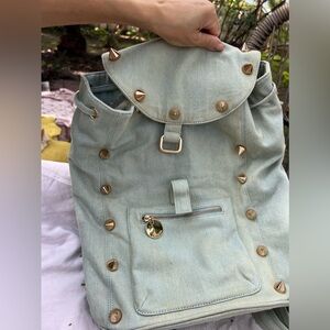 Deux Lux Light blue denim backpack